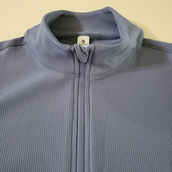 90 Degree By Reflex Womens Blue High Neck Ribbed Performance Jacket - Picture 12 of 16